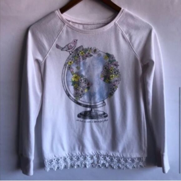Kid’s Justice White World Earth Sweater - Picture 2 of 6